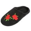 Women Winter Warm Home Anti-Slip Soft Sole Slippers Shoes House Indoor Floor Bedroom Rose Print Slippers Shoes