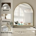 thumbnail image 4 of BEAUTYPEAK 31"x 32" Bathroom Mirror Wall Vanity Arched Mirror, Gold, 4 of 8