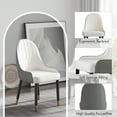 thumbnail image 3 of Modern PU Dining Chairs (Set of 2) - White & Gray Faux Leather, Solid Wood & Metal Legs, Ergonomic & Comfortable for Living Rooms & Restaurants, 3 of 18