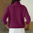 thumbnail image 4 of Dwralegc Womens Sweaters Lightweight Solid Color Jumper Knitted Pullover Long Sleeve Blouses Cowl Neck Fashion Fall Winter Sweater Purple 2XL, 4 of 5