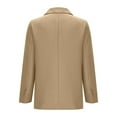 thumbnail image 6 of VSSSJ Women's Blazer Jacket Solid Color Long Sleeve Notch Lapel Suit Coat with Pockets Business Casual Classic Office Work Suit Jacket Khaki S, 6 of 6