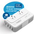 thumbnail image 2 of Convertidor de voltaje Ceptics de 200 W, 220 V a 110 V con 3 puertos USB, 2 of 8