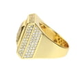 thumbnail image 3 of Mens 14K Gold Plated CZ Icedout Pyramid Hip Hop Ring Size 10, 3 of 4