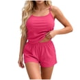 thumbnail image 2 of AherBiu Pajamas Set for Women Soft Comfy Sets Ribbed Cami Tank Tops with Shorts 2 Piece Sleepwear Loungewear, 2 of 5