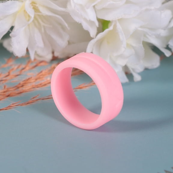 TITINICE Silicone Finger Ring Pink, Beautiful Color for Everyday Life 5Pcs