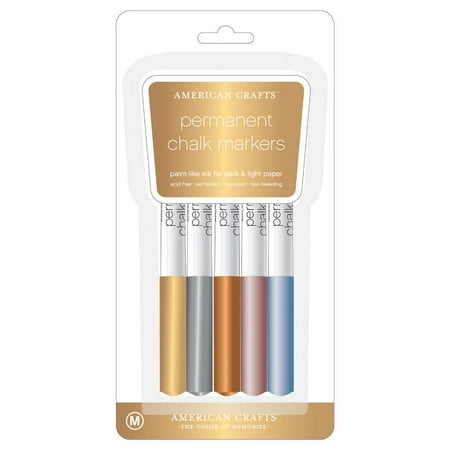 American Crafts Metallic Marker American Crafts Metallic Chalk Marker Set - Assorted Colors, Scrapbooking Accessory - Pack of 5 ()