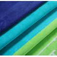 thumbnail image 5 of CHAPS Beach Towels Oversized Extra Large Cotton Velour Plush Premium Thick Soft Absorbent Skin Friendly - Bold Colorblock Stripes Logo Blue - Size 36" x 68", 5 of 7