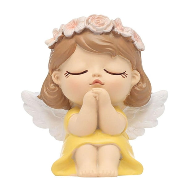 Figura de ángel bebé de resina, adorno para salpicadero de coche, decoración para tartas, estatua para Pequeña