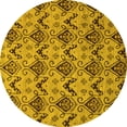 thumbnail image 1 of Ahgly Company Indoor Round Abstract Yellow Modern Area Rugs, 8' Round, 1 of 4