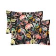 thumbnail image 3 of YUSDECOR Housse de Coussin Crânes Colorés 20x30 Pouces, Ensemble de 2, 3 of 3