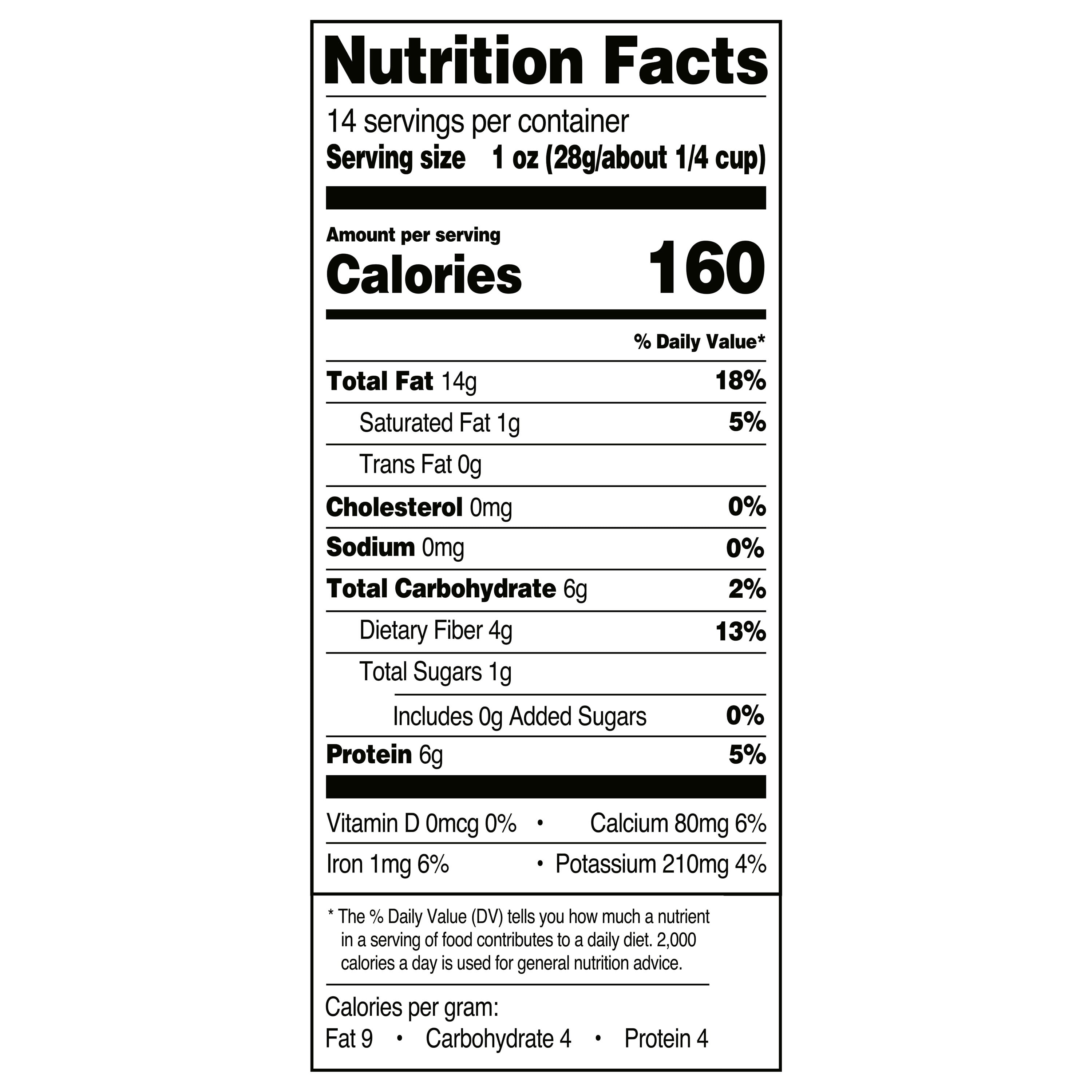 Great Value Whole Natural Almonds, 14 Oz