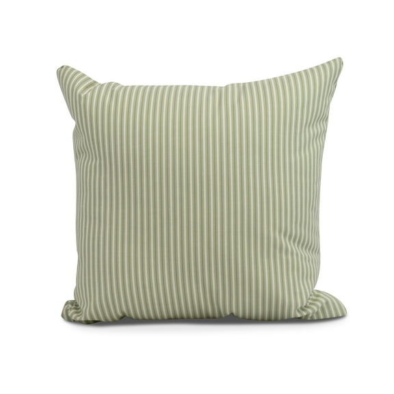Simply Daisy, 20 x 20 inch,Ticking Stripe Decorative Pillow,Green