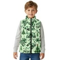 thumbnail image 5 of Xixirimido Christmas Trees Stars Green Pattern Kids Zip-up Vest for Girls Boys Sleeveless Fleece Vest with Pockets Stand Collar Jacket Kids Fall Winter Outwear for 9-10, 5 of 7