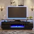 Amerlife Fireplace TV Stand with 36" Fireplace, 70" Modern High Gloss