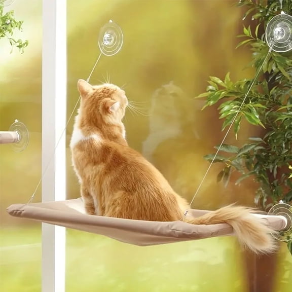 Cat Window Perch,Safety Hanging Cat Hammock for Window,Space Saving Window Mounted Seat with 4 Suction Cup,Indoor Hammock Bed for Cats