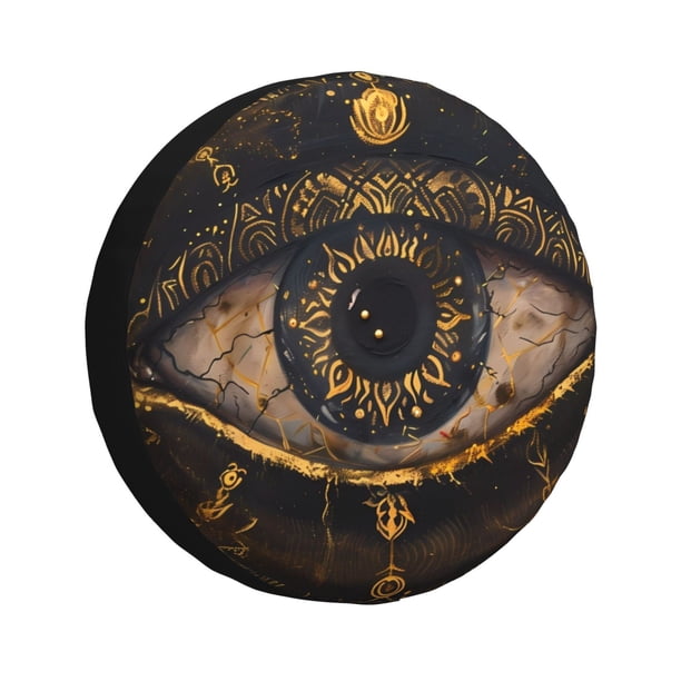 Balery Mystical Golden Eye Cubiertas para Neumáticos - Protector Resistente para Neumáticos de Camioneta, SUV, Remolque, Camper y RV-14 inch