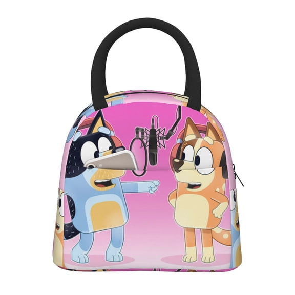 Masiiu Bluey Print Lunch Bag Large Capacity, Insulated Lunch Bag for Work, School, Picnic-One Size