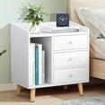 thumbnail image 1 of Mesita de Noche Multifuncional Muebles con 3 Cajones y Estante de Almacenamiento, Mesa Auxiliar, Gabinete de Noche para Dormitorios, Sofás, Camas, Oficinas, 1 of 9