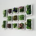 thumbnail image 4 of leyfeng Planta de flores artificiales de 6x9,5 pulgadas con marco de exhibición de fotos, maceta para colgar en la pared, pared Vertical interior, 4 of 6