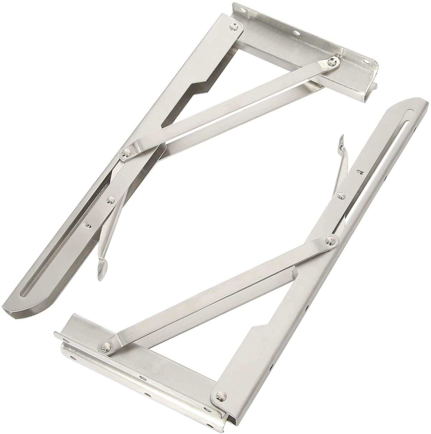 8"-18" RealPlus 4Pcs of Stainless Triangle Folding Bracket with Release Arm 