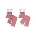 thumbnail image 2 of Toddler Baby Girl Halloween Christmas Outfit Smocked Spaghetti Strap Tank Top Wide Leg Pants Set, 2 of 9