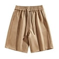 thumbnail image 2 of DDAPJ pyju Big and Tall Workout Shorts for Men Elastic Waist Drawstring Casual Athletic Shorts Basic Solid Comfy Summer Shorts Lightweight Basketball Running Short Pants with Pockets Brown M, 2 of 4