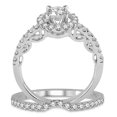 thumbnail image 3 of 1.00 carat Antique Floral Halo Bridal set with Round Cut diamond in 10k White Gold, 3 of 3