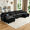 Black(Chenille), variant on Howcool Cloud Couch Modular Sectional Sofa 6 Seat 134" U Shaped Convertible Couch Corduroy Thick Cushion with 2 Storage Ottomans and Toss Pillows Washable Removable Cover for Living Room,Dark Green