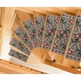thumbnail image 5 of StepBasic Non-Slip Rubber Backing Resistant Carpet Stair Gripper Set of 14 - Gray Floral ( 8.5" x 26" ), 5 of 7