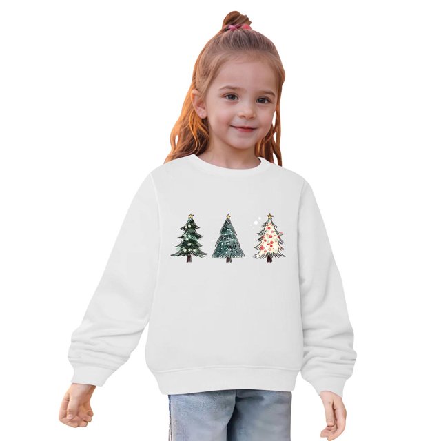 Diufon Chandail en Molleton de Noël pour Garçons et Filles Manches Longues Col Rond Chandail Automne Hiver Hauts Chauds