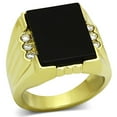 thumbnail image 1 of Alamode TK1236-10 Men IP Gold Stainless Steel Ring with Synthetic in Jet - Size 10, 1 of 1