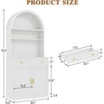 thumbnail image 2 of Akaber 71" Tall Arched Kitchen Pantry Cabinet, Modern Kitchen Storage Cabinets with Hidden Drawer and Spacious Countertop, Wooden Storage Pantry Cabinet for Living Room, Dining Room, White, 2 of 7