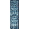 thumbnail image 2 of Rugs.com Fleur Collection Rug – 6 Ft Runner Blue Medium-Pile Rug Perfect For Hallways, Entryways, 2 of 9