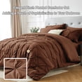thumbnail image 3 of Davulos Twin Comforter Set with Sheets Chocolate Brown,5 Pieces Pintuck Bed in a Bag Twin Bed Set for Man Women Pinch Pleat Bedding Set All Season, 3 of 8