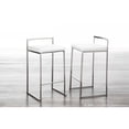 thumbnail image 3 of Fuji Stacker Counter Stools for Kitchen Counter in Stainless Steel, Counter Height Chairs, Bar Stools Set of 3, Counter Height Stools Set of 3, Bar Stools For Kitchen Island (White Faux Leather), 3 of 9