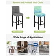 thumbnail image 3 of Teal Blue Ombre Coastal Bar Stool Covers Set of 2, Sea Nautical Summer Beach Starfish Coral Stretch Bar Chair Covers with Backs, Removable Pub Counter Height Chair Cover for Kitchen Dining Room Cafe, 3 of 7