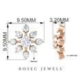 thumbnail image 3 of Rosec Jewels 3/4 CT Diamond Statement Floral Stud Earrings for Women, 10K White Gold, 3 of 4
