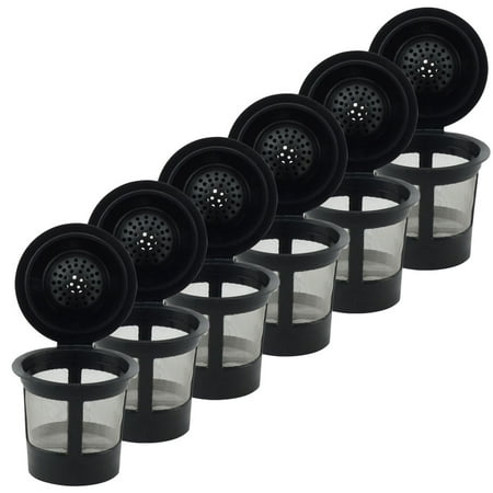 6 Pack Keurig Single K-Cup Solo Reusable Coffee Filter Pods Stainless Mesh for K10 K15 K40 K45 K55 K60 K65 K70 K75