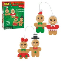 Brickcraft Bricktanicals Gingerbread Family Ornaments Building Kit (85-Piece Set), Holiday Brick Décor, Hanging Christmas Decorations