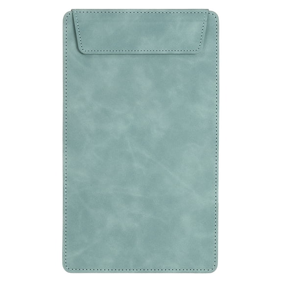 A5 PU Leather Clipboard, 6"x10" Business Magnetic Padfolio with Pen Holder Organizer Office Folder Writing Board, Cyan