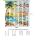 thumbnail image 6 of MIZHONA Ocean Beach Theme Shower Curtain Summer Seaside Coastal Fabric Bathroom Curtain Decoration with Hooks 72"X72", 6 of 7
