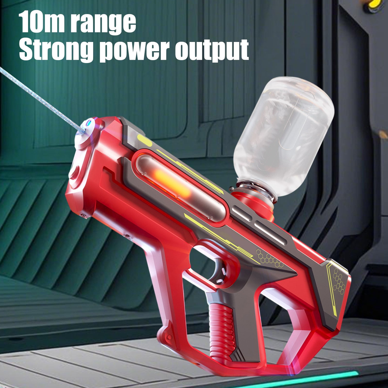 Dual Function Water Blaster Gun with High Capacity Refillable Water Tank, Line and Arc Spray Modes for Outdoor Water Games, Beach Activities, Pool Splashing and Summer Water Battles Fun