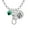 B, variant on Green Crystal Heart - A - Initial Badge Clip Necklace
