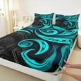 thumbnail image 3 of Manfei Geometric Swirl Lines Twin Sheet Sets 3pcs for Female Men Women,Vintage Aesthetic Twin Fitted Sheet Microfiber,Abstract Stripes Breathable Flat Sheet,Ultra Soft Home Decor, 3 of 7