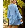 thumbnail image 4 of Zilcremo Women's Long Sleeve Babydoll Denim Dress Button Down Jean Shirt Dress with Pockets, 4 of 5