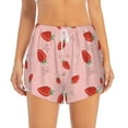 thumbnail image 2 of Goofa Cute Strawberry C Printed Women 2 in 1 Running Shorts,Quick Dry Athletic Workout Shorts,High Waisted Athletic Shorts with Liner Pockets-Small, 2 of 9