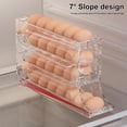 thumbnail image 4 of Fridge Egg Storage Box, 4-Tier Automatic Rolling Egg Dispenser, Space-Saving 30 Egg Organizer for Refrigerator Side Door, Transparent Stackable Egg Tray for Kitchen Organization, 1X Storage Rack, 4 of 7