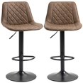 thumbnail image 1 of Bar Stools Set of 2, Swivel Counter Height Barstools with Back, Footrest, Adjustable Height, Dark Brown, 1 of 7
