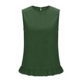 thumbnail image 4 of fatyb Women's Tank Tops Ruffle Hem Sleeveless Tshirts Crewneck Casual Plain Lightweight Summer Blouses, 4 of 6