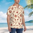 thumbnail image 3 of Fotbe Red Wine Camisa Hawaiana para Hombre Unisex – Camisa Casual de Verano con Botones de Manga Corta de Algodón y Lino,Large, 3 of 7